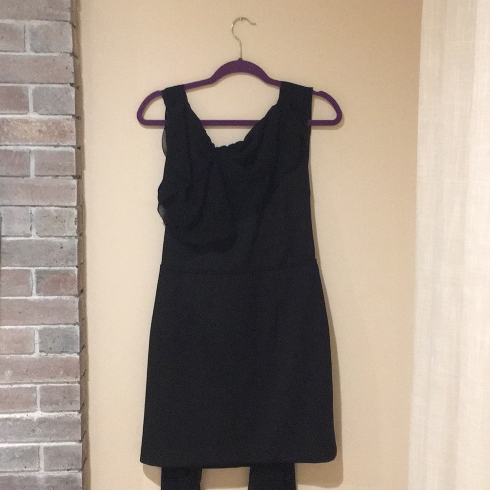 Black dress with sheer black back ties